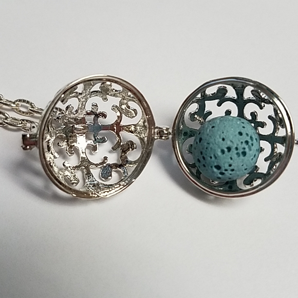 Silver Locket Lava Essential Oil Diffuser Boho - Picture 3 of 3